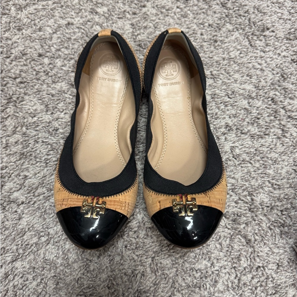 Gently used Tory Burch Jolie cork ballet flats